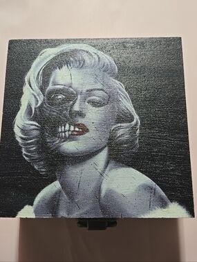 Monochrome Marilyn Skull Canvas Art - Black & White Home Art